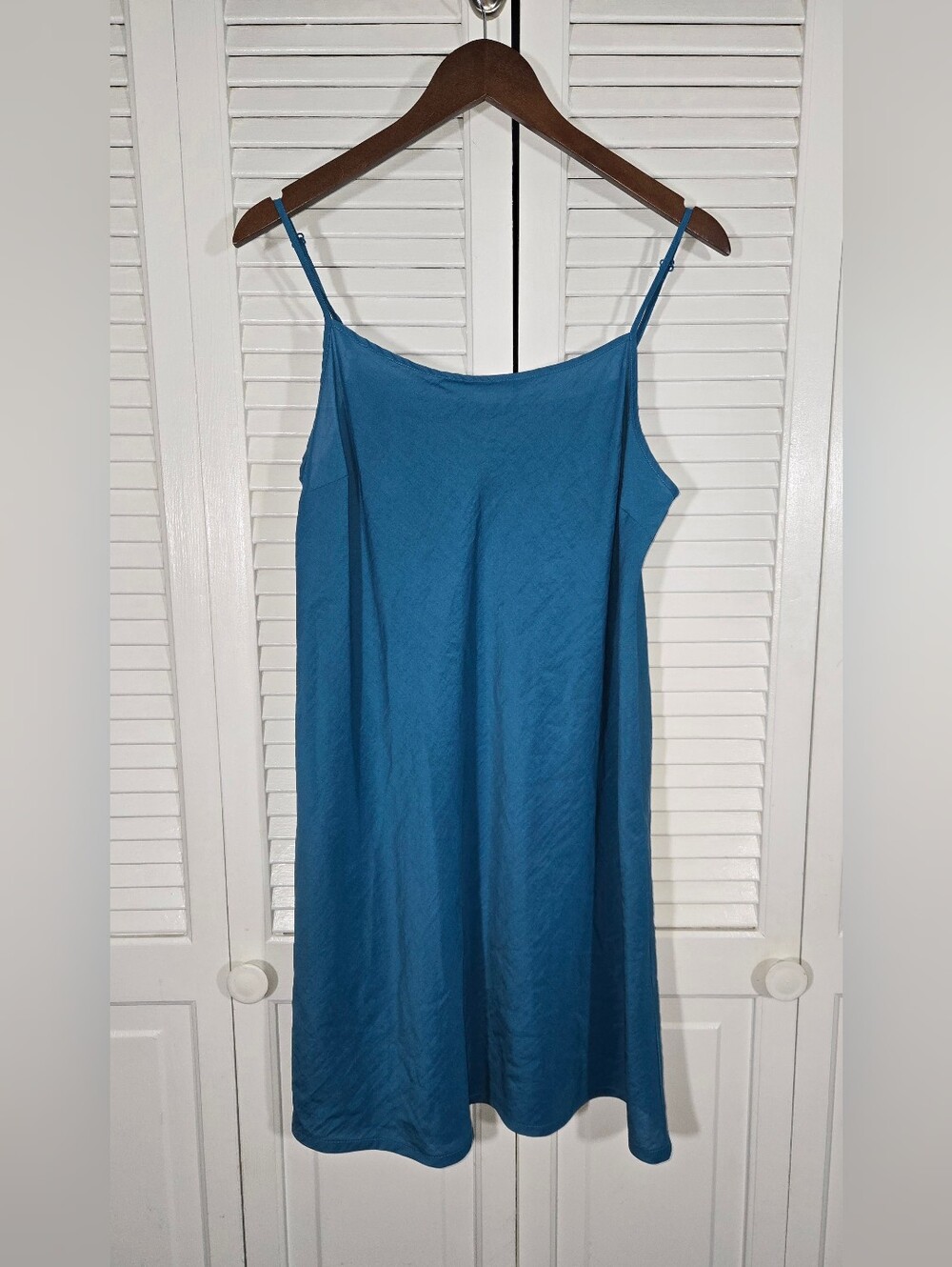 J Jill Blue Spaghetti Strap Midi Layering Slip Dress Sz MP